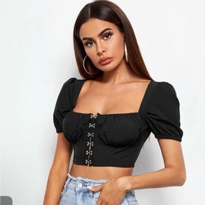 Black Croptop with Clasps